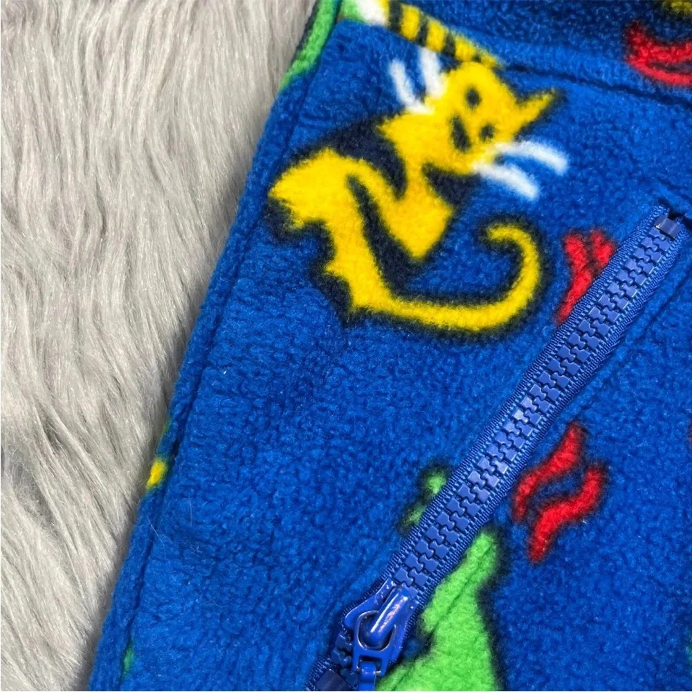 Vintage Columbia Blue Animal Fleece Vest Kids 4/5